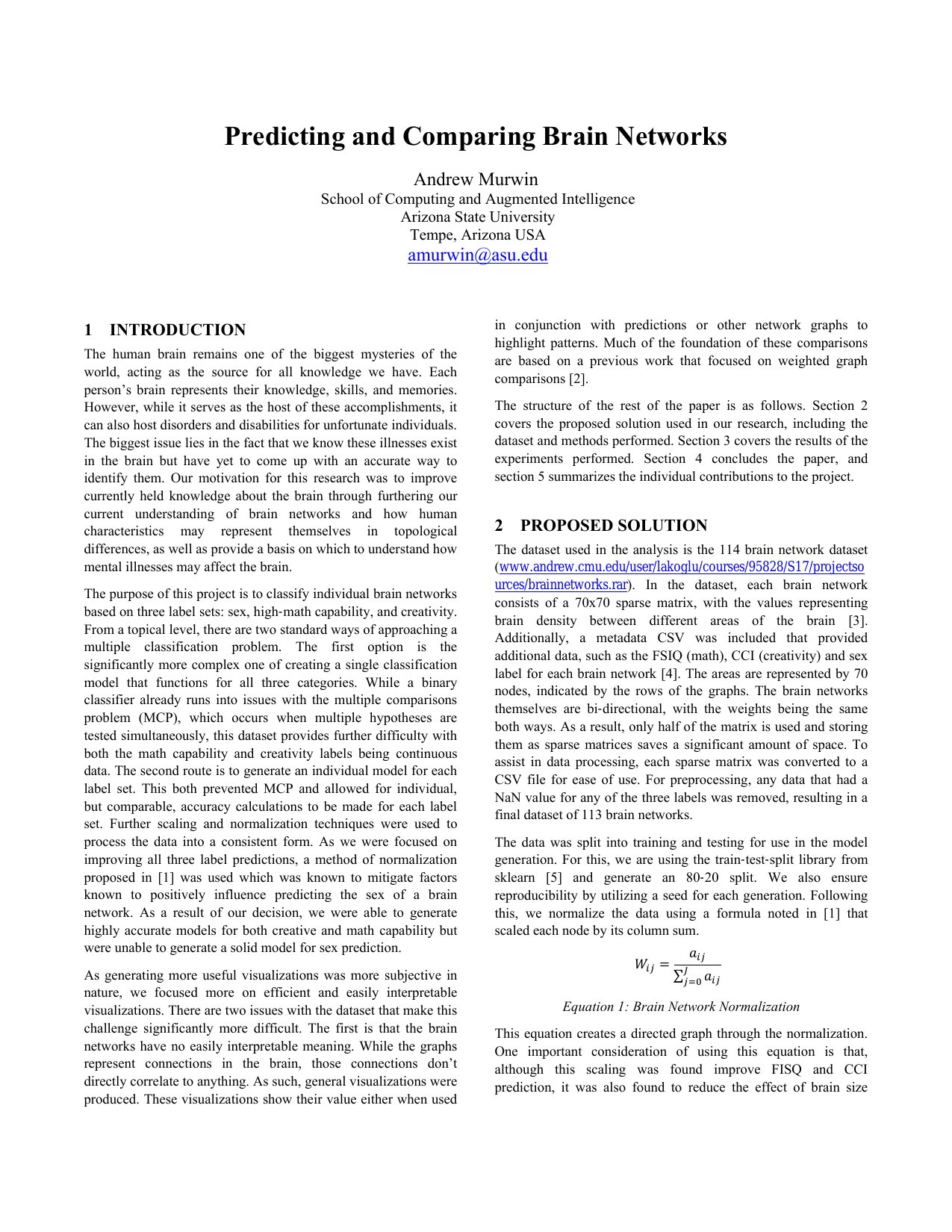 Predicting and Comparing Brain Networks